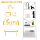 4-tier Leaning Free Standing Ladder Shelf Bookcase-White