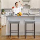 Set of 2 Nailhead Saddle Bar Stools 29" Height