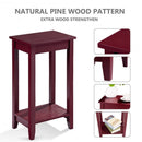 Tall Wooden Sofa End Table Side Table