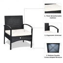 3 Pieces Patio Wicker Rattan Furniture Set with Cushion for Lawn Backyard
