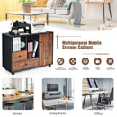Lateral Mobile Filing Open Cabinet Large Printer Stand with 2 Drawers
