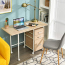 Folding Computer Laptop Desk Wheeled Home Office Furniture-Natural