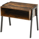 Stackable Night Stand Shelf Accent Table with Metal Frame