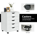 5 Drawer Dresser Storage Cupboard Chest with Wheels for Home Office