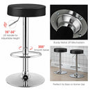 Adjustable Swivel Set of 2 Round Bar Stool  Pub Chair-Black