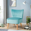 Armless Accent Chair Tufted Velvet Leisure Chair-Green