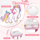 Kids Wooden Makeup Dressing Table and Chair Set with Mirror and Drawer