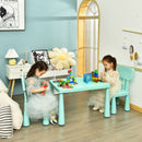 3-Piece Toddler Multi Activity Play Dining Study Kids Table and Chair Set-Green