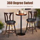 Set of 2 Swivel Bar stool 24" Counter Height Leather Padded Dining Kitchen Chair-24"