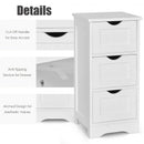 Bathroom Wooden Free Standing Storage Side Floor Cabinet Organizer-3-Tier