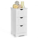 Bathroom Wooden Free Standing Storage Side Floor Cabinet Organizer-3-Tier