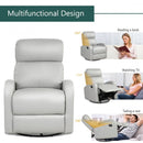 Recliner Chair Swivel Rocker Manual Single Sofa Lounger with Footrest-Gray