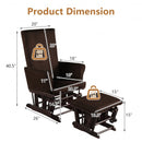 Baby Nursery Relax Rocker Rocking Chair Glider & Ottoman Set-Coffee
