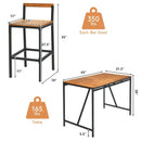 5-Piece Outdoor Acacia Wood and PE Rattan Bar Set