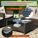 4 Pieces Outdoor Rattan Furniture Set