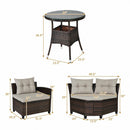 4 Pcs Furniture Patio Set Outdoor Wicker Sofa Set