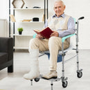 Aluminum Medical Transport Commode Wheelchair Shower Chair -Blue