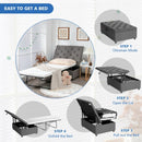 Folding Ottoman Sleeper Bed with Mattress for Guest Bed and Office Nap-Gray