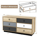 6 Drawer Double Dresser Accent Storage Tower for Bedroom Hallway Entryway
