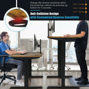 48-inch Electric Height Adjustable Standing Desk with Control Panel-Rustic Brown