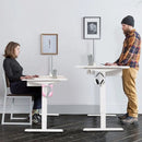 55 x 28 Inch Electric Adjustable Sit to Stand Desk with USB Port-White