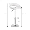 Set of 2 Bar Stools Adjustable PU Leather Swivel Chairs-White
