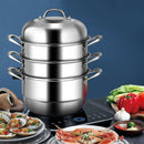 3 Tier Stainless Steel Cookware Pot Saucepot Steamer