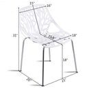 Set Of 6 Accent Armless Plastic Dining Side Chairs