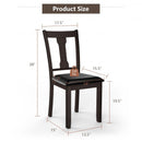 Set of 2 Dining Room Chair with Rubber Wood Frame and Upholstered Padded Seat-Coffee