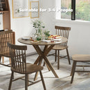 35" Modern Round Wood Dining Table with Solid Legs