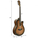 40" Full Size Cutaway Acoustic Guitar Starter Guitarra Bundle Kit -Coffee