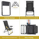 4 Pieches Patio Adjustable Back Folding Dining Chair Ottoman Set-Gray