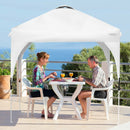 8' x 8' Outdoor Pop Up Tent Canopy Camping Sun Shelter with Roller Bag-White