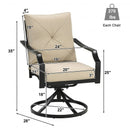 Set of 2 Patio Swivel Dining Chairs with Cushions