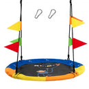 4 Inch Flying Saucer Tree Swing with Hanging Straps Monkey-Yellow