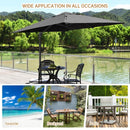 10x10 Feet Patio Offset Cantilever Umbrella with Aluminum 360° Rotation Tilt-Gray