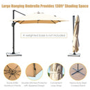 10x13ft Rectangular Cantilever Umbrella with 360° Rotation Function-Beige
