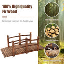 5' Wooden Garden Bridge Arc Stained Finish Footbridge Decorative