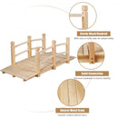 5' Wooden Garden Bridge Arc Stained Finish Footbridge Decorative