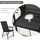 4-Pack Patio Folding Chairs Portable for Outdoor Camping-Black