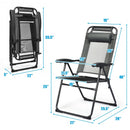 4 Pcs Patio Garden Adjustable Reclining Folding Chairs with Headrest-Gray