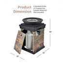 40000BTU Outdoor Propane Burning Fire Bowl Column Realistic Look Firepit Heater-Brown