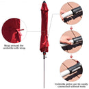 9' Patio Outdoor Market Umbrella with Aluminum Pole without Weight Base-Burgundy