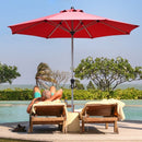 9' Patio Outdoor Market Umbrella with Aluminum Pole without Weight Base-Burgundy