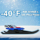 Folding Kids Metal Snow Sled with Pull Rope Snow Slider and Leather Seat