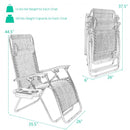 2 pcs Folding Lounge Chair with Zero Gravity