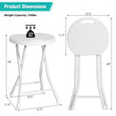 Set of 4 18" Collapsible Round Stools with Handle