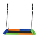 60" Platform Tree Swing Outdoor with  2 Hanging Straps-Blue & Orange