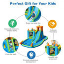 Inflatable Water Slide with Bounce House and Splash Pool without Blower for Kids