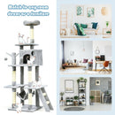 66" Cat Tree Condo Kitten Multi-Level Activity Center-Gray